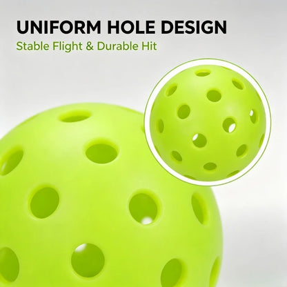 12pcs Pickleball 74MM Durable 40 Holes Outdoor Pickleballs 26g Outdoor for Competition Pickleball Packs of Pickleballs