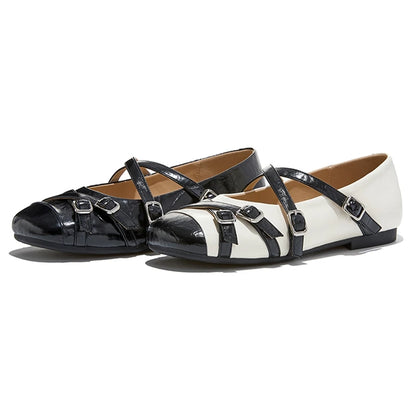 2026 New Women's Mary Jane Shoes Stylish Cross-Strap Flat Shoes Women Comfortable Ballet Frail Shoes for Spring and Autumn