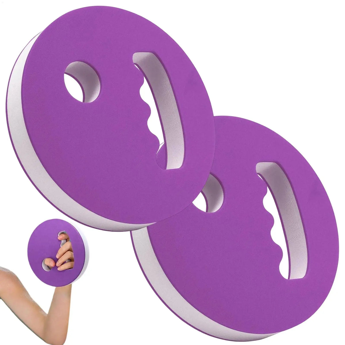 2Pcs Water Exercise Discs Swim Hand Disc Buoyancy Pool Exercise Swim Training Tool EVA Foam Aerobic Equipment Water Paddle Board