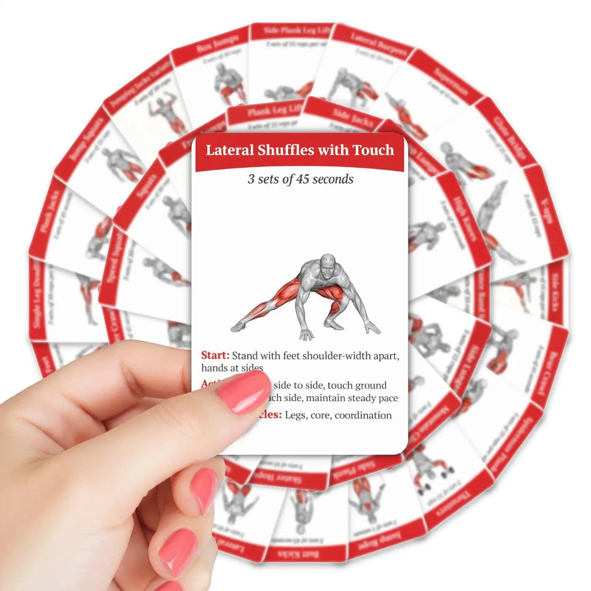 Workout Cards Exercise Deck 36pcs Portable Fitness Training Guide Home Gym Workout Cards for Women Men Beginner Advanced Train