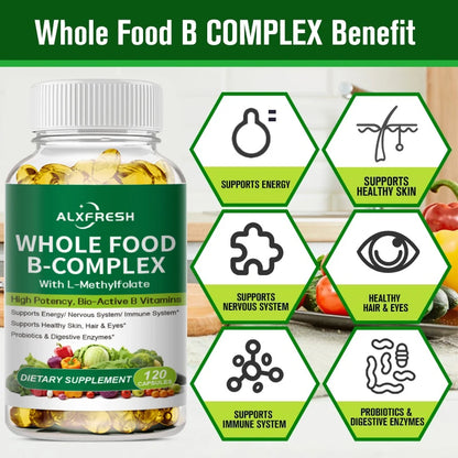 Vitamin B Complex Capsules Promote Energy Metabolism Relieve Fatigue Improve Memory Mood Anxiety Improve Skin Hair  Nail Health