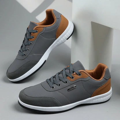 2026 New Walking Sports Shoes Leather Waterproof Casual Sports Shoes Non-slip Shock Absorption Running Shoes Men's Tennis Shoes