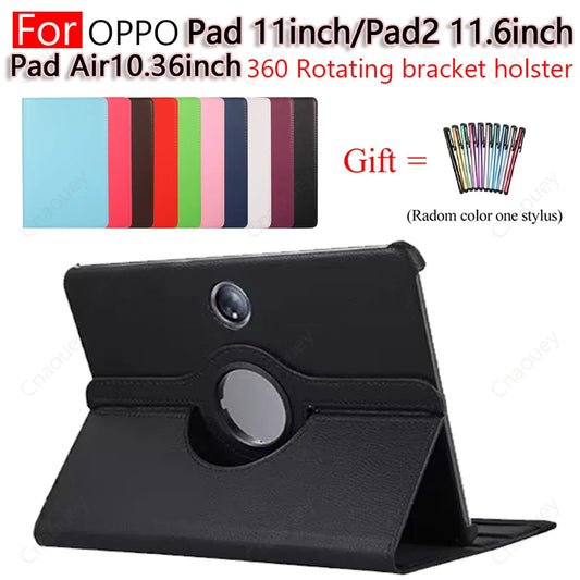 Case For OPPO Pad Air10.36inch Case 360 Rotating PU Leather Stand Case for OPPO Pad 11inch Pad2 11.6inch Auto Sleep/Wake Coque