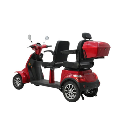 1000W 2 Seater Electric Mobility Scooter for Seniors Adults 4 Wheel Disabled Scooter with Tail Box High Power Quad Moped Motor