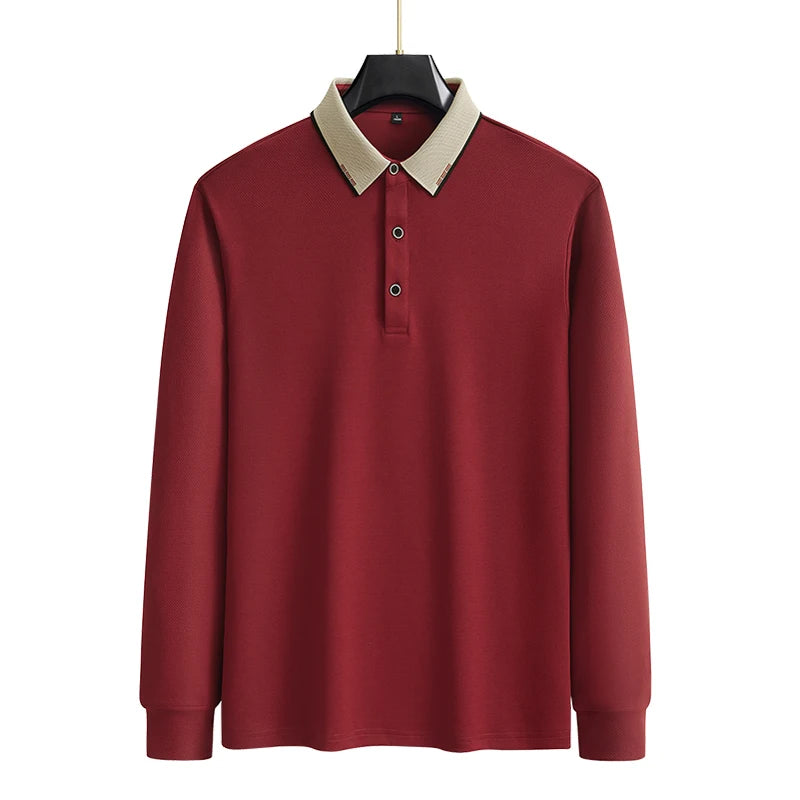 Plus Size 7XL 8XL 9XL Autumn Long Sleeve Business Polo Shirt Men Breathable Casual Gym Jogging Golf Hiking Loose Big Polo Shirt