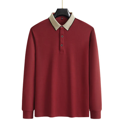 Plus Size 7XL 8XL 9XL Autumn Long Sleeve Business Polo Shirt Men Breathable Casual Gym Jogging Golf Hiking Loose Big Polo Shirt