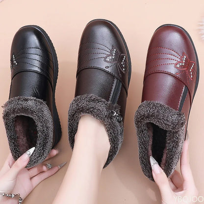 Winter flat bottom anti slip low top shoes for women providing warmth simplicity comfort wear resistance women's winter shoes