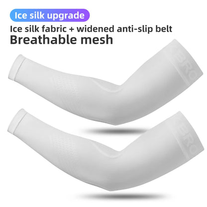 ROCKBROS Ice Fabric Running Camping Arm Warmers Basketball Sleeve Running Arm Sleeve Cycling Sleeves Summer Sports Safety Gear
