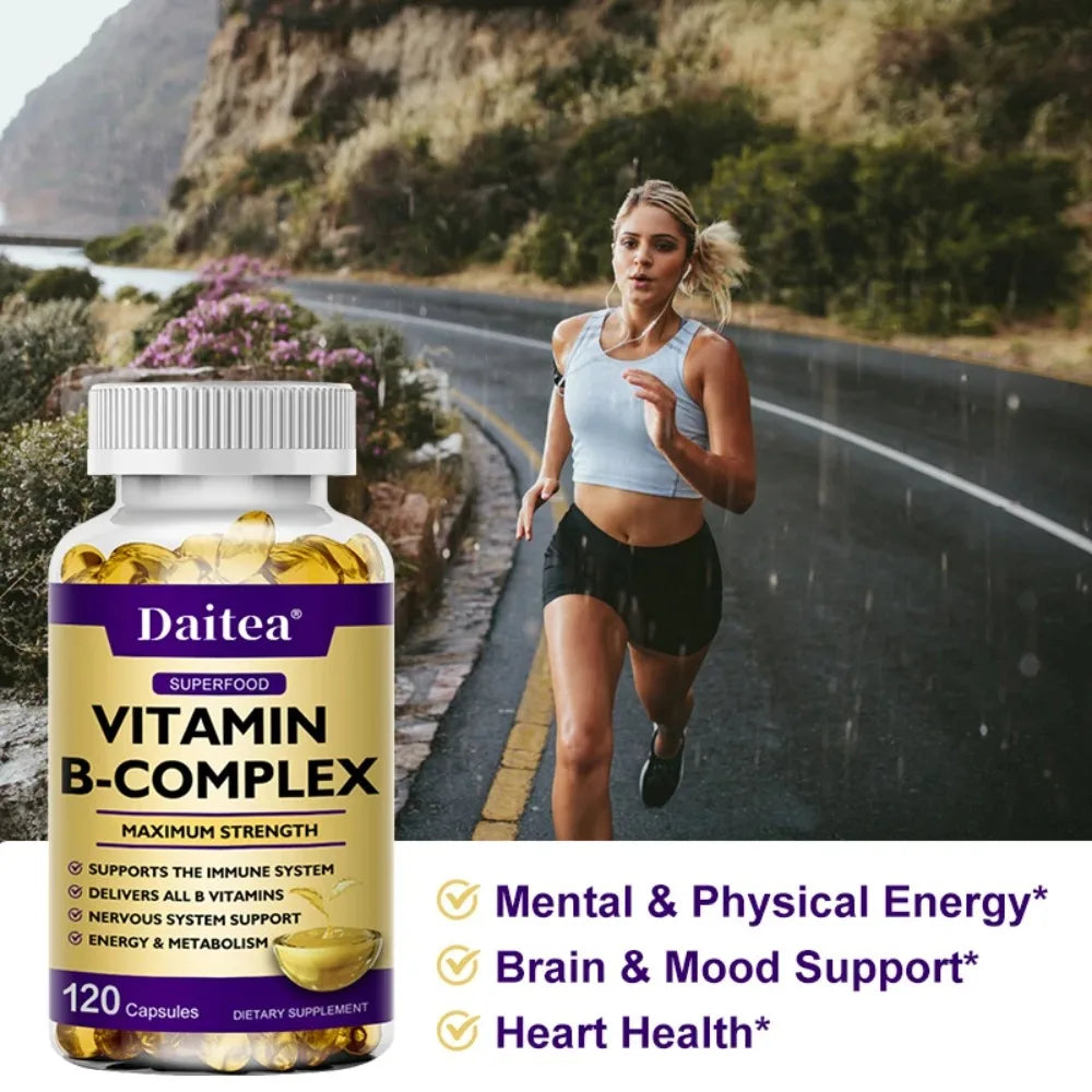 Vitamin B Complex - Immune Support Supplement, Promotes Brain Health and Nervous System, Boosts Energy and Improves Alertness