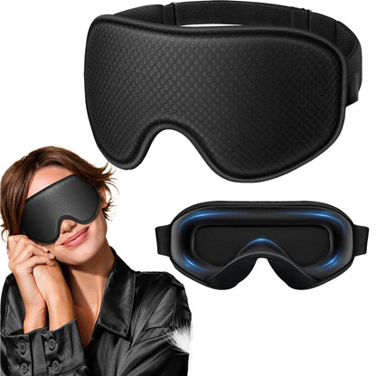 Sleep Mask Blackout Eye Masks for Sleep-3D Breathable Soft Comfortable Eye Mask for Travel-Adjustable Night Masks for Sleeping