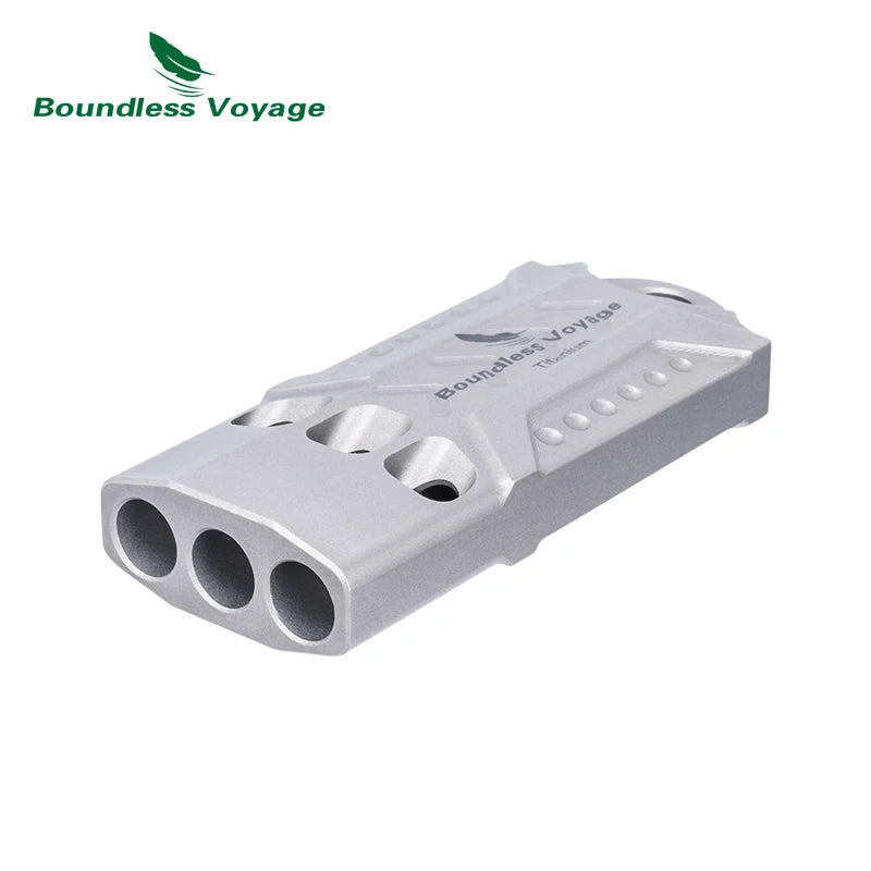 Boundless Voyage Titanium Whistle, Emergency Survival Safety Whistles for Outdoor Camping Hiking Coaches Training Sports