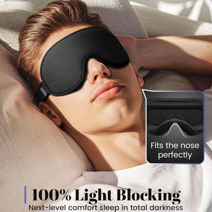 Sleep Mask Blackout Eye Masks for Sleep-3D Breathable Soft Comfortable Eye Mask for Travel-Adjustable Night Masks for Sleeping