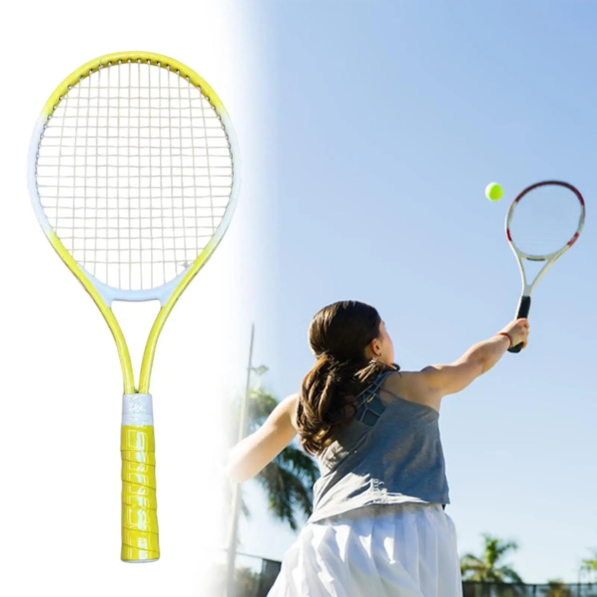 Tennis Racket Practical Comfortable Portable Shock Resistant Lightweight Tennis Racquet for Summer Training Beach Garden Players