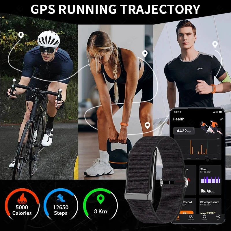 LAXASFIT Smart Band No Screen Fitness Tracker Heart Rate Blood Oxygen Monitor IP68 Waterproof Ultra-Thin Long Battery