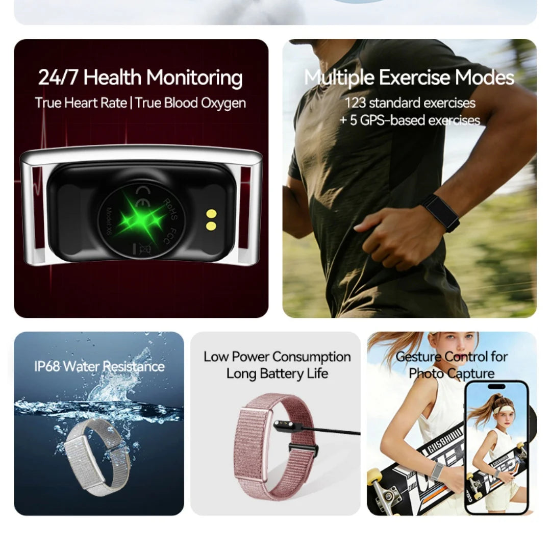 IYTSFT Fitness Tracker Smart Band Ultra-Thin Light 30-Day Standby Heart Rate Blood Oxygen IP68 Waterproof Pedometer