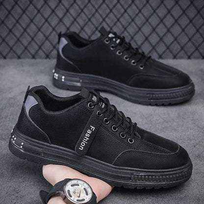Autumn New Men's Shoes Waterproof Wear-resistant Work Shoes Trendy Versatile Anti-slip Climbing Shoes Daily Casual Board Shoes S
