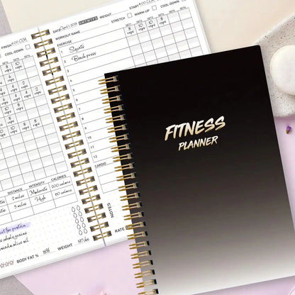 Fitness Planner Workout Journal, A5 Spiral Gym Log Book for Exercise Tracking Weight Loss & Training