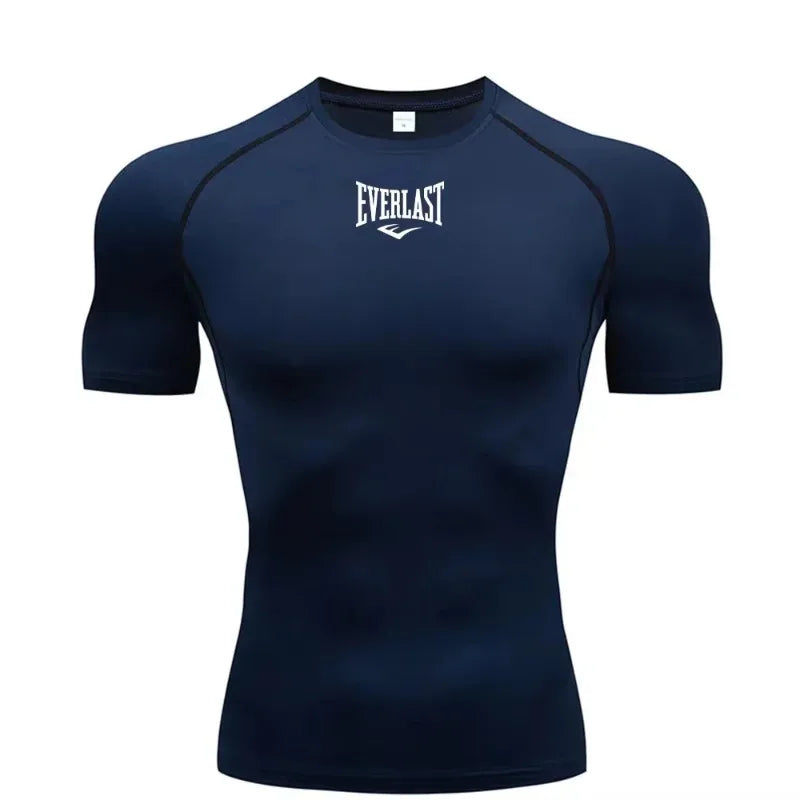 Sportswear Sweatshirts for Men's Running Compression T-Shirt Short Sleeve Gym Casual Workout Fitness Jogging Fashion Tight Fit