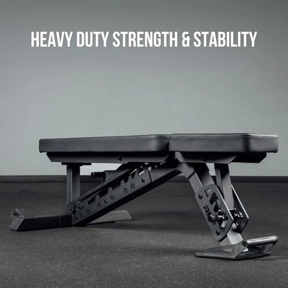 Nighthawk Adjustable Weight Bench | Home Gym Incline Decline Flat Workout Bench | Heavy Duty Fitness and Strength, Customized