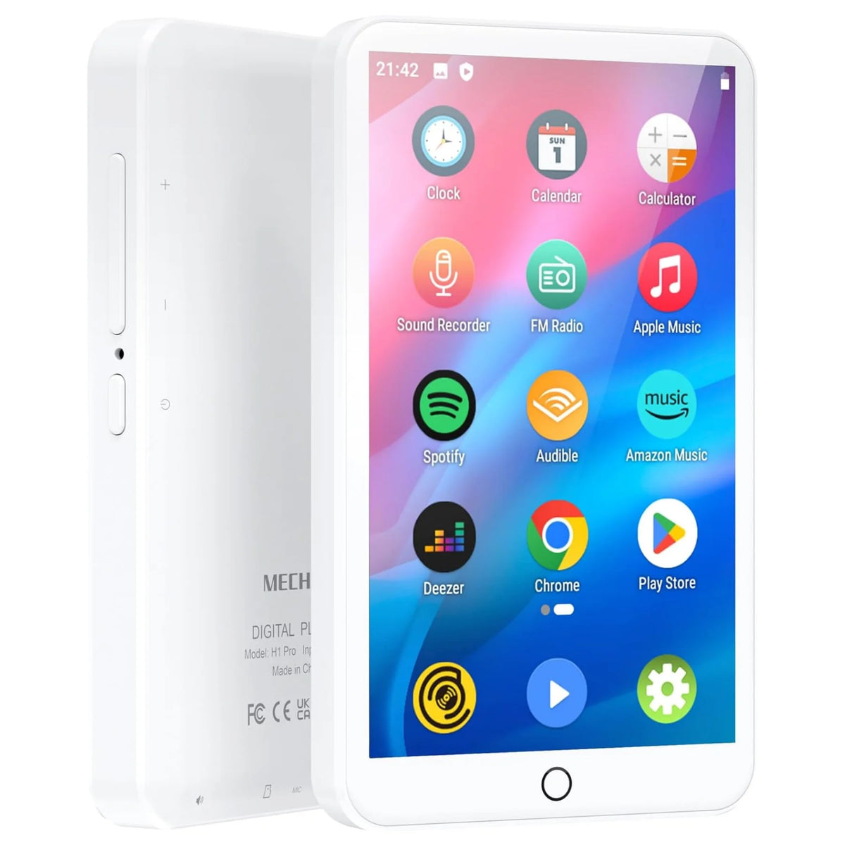 MECHEN MP3 Player Android 9.0 with Bluetooth and WiFi，MP3 MP4 Player with Spotify，Audible，Pandora， Up to 512 GB (Grey))