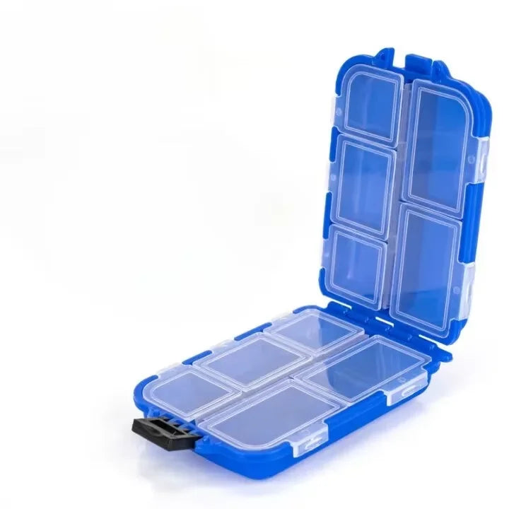 Fishing Tackle Box 10 Compartment Lure Hook Storage Case Double Sided Fishing Tool Organizer Multifunctional Bait Containe