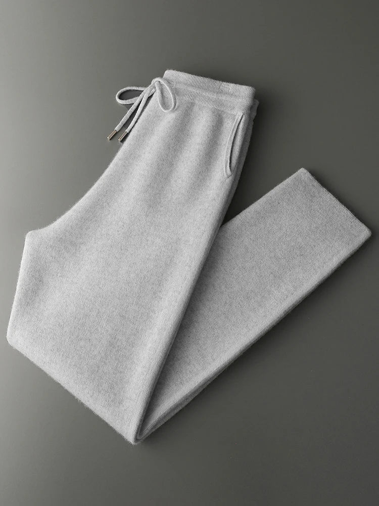 Luxury Men's 100% Cashmere Hooded Sweater Cardigan Casual Cashmere Pants Thick Warm Knitwear Autumn Winter Jacket Hoodie Tops