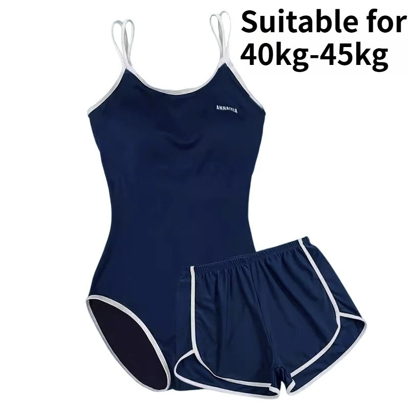 Womens Swimsuit Sexy Bathing Suit Wear Summer Swim Beach Pool TrainingTwo-piece Swimsuit Set with Suspenders and Shorts