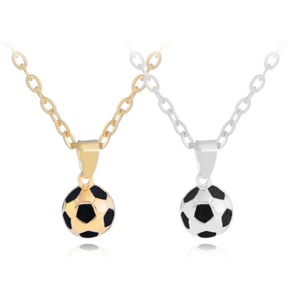 Fashion Sporty Necklace Football Pendant with Chain Soccer Necklace Gold /Siliver Color Men/Women Sport Ball Jewelry Gift