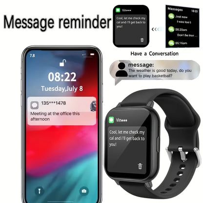 Smart Watch, 1.83-Inch Touch Screen, with Call/Message Reminders, Multi-Dial/Multi-Sports Modes/Pedometer/Activity Tracking