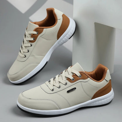 2026 New Walking Sports Shoes Leather Waterproof Casual Sports Shoes Non-slip Shock Absorption Running Shoes Men's Tennis Shoes