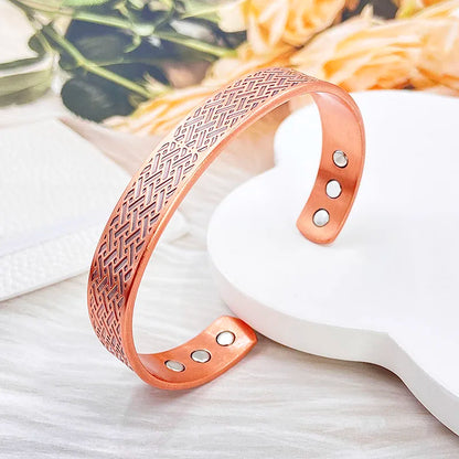 Vintage Pure Copper Magnetic Bracelet Unisex Adjustable Cuff Bangles Perfect for Everyday Wearwith Recommend Jewelry Gift