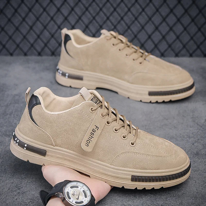 Autumn New Men's Shoes Waterproof Wear-resistant Work Shoes Trendy Versatile Anti-slip Climbing Shoes Daily Casual Board Shoes S
