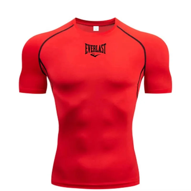 Sportswear Sweatshirts for Men's Running Compression T-Shirt Short Sleeve Gym Casual Workout Fitness Jogging Fashion Tight Fit