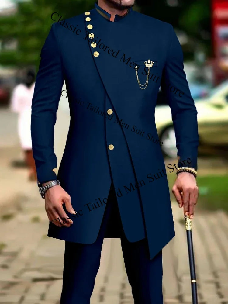 White Luxury Suits For Men Slim Fit Prom Party Wedding Groomsmen Groom Suit Tuxedo 2Pcs Fashion Costume Homme Blazer Pants