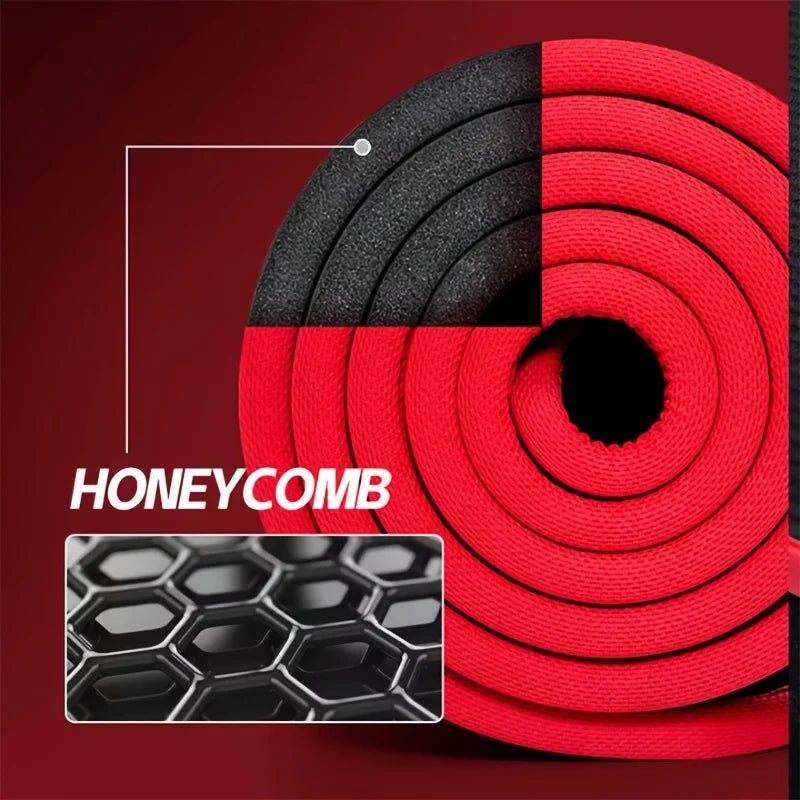 10MM Extra Thick 183cmX62cm Yoga Mats NBR Non-slip Exercise Mat Fitness Tasteless Pilates Workout Gym Mats With Bandage