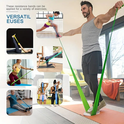 2/3/4/6 Pcs Yoga Resistance Bands: TPE Elastic Stretch Bands for Physical Therapy,Fitness,Yoga,Pilates,Rehabilitation & Strench