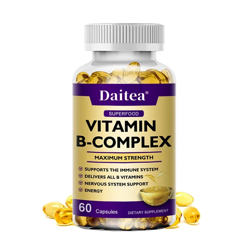 Vitamin B Complex - Immune Support Supplement, Promotes Brain Health and Nervous System, Boosts Energy and Improves Alertness