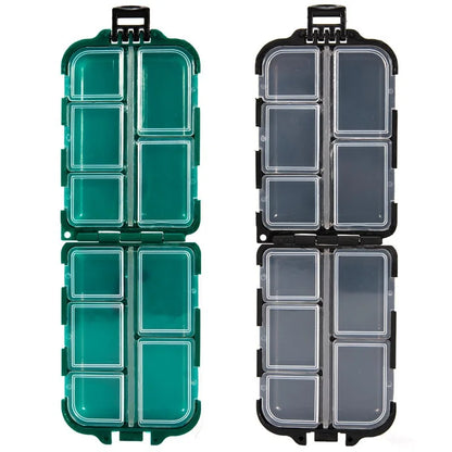 Fishing Tackle Box 10 Compartment Lure Hook Storage Case Double Sided Fishing Tool Organizer Multifunctional Bait Containe