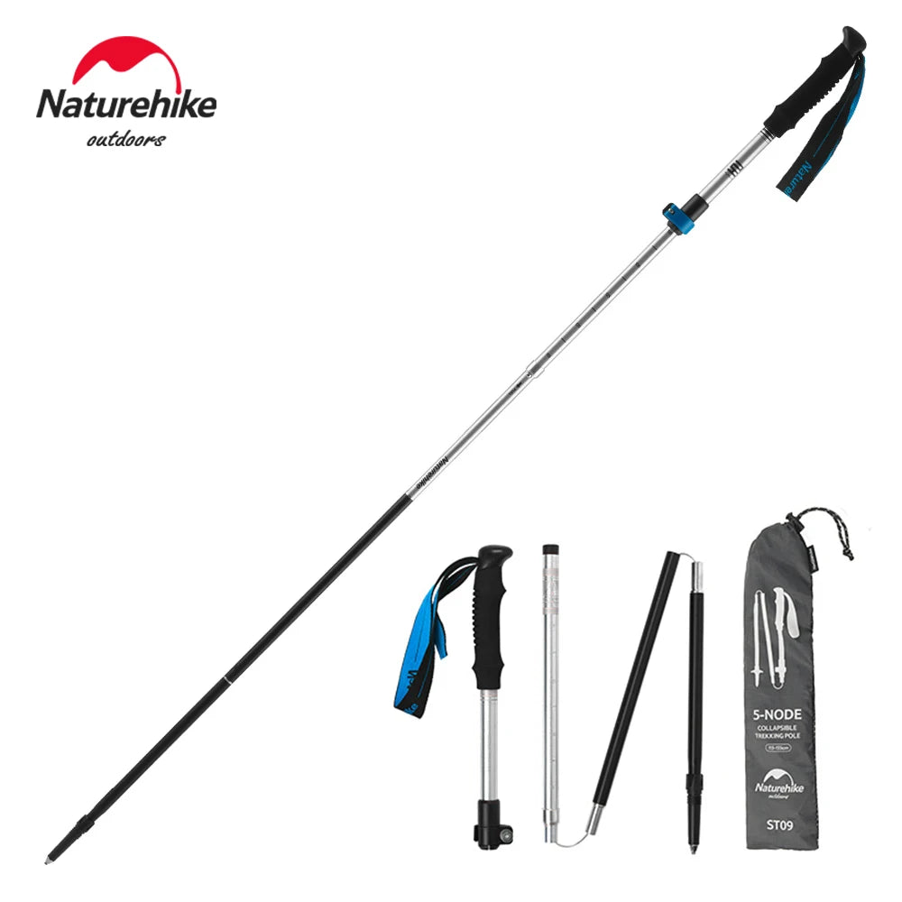 Naturehike ST09 Trekking Poles Nordic Walking Poles Aluminum Trekking Sticks Foldable Hiking Pole Telescopic stick Walking stick