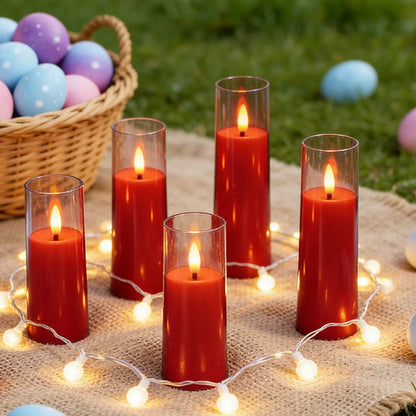 9 Acrylic Flameless LED Electronic Candles Timer Dimmable Flickering Safe Gift Hanukkah Diwali Ramadan Prayer Meditation Candle