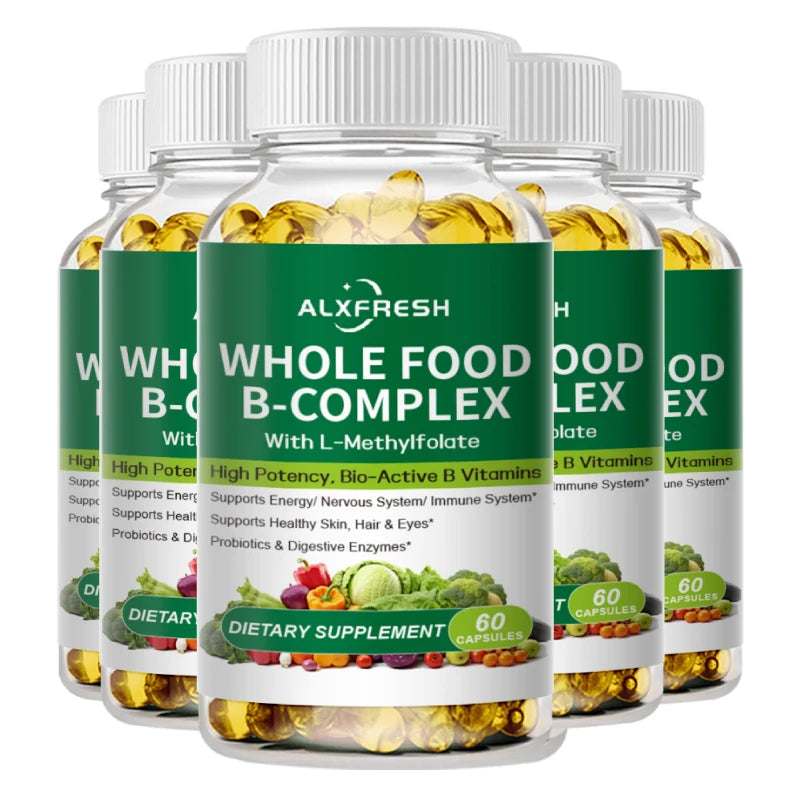 Vitamin B Complex Capsules Promote Energy Metabolism Relieve Fatigue Improve Memory Mood Anxiety Improve Skin Hair  Nail Health