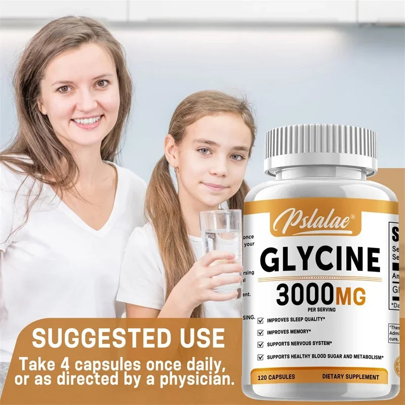 Glycine Supplement - Promotes Restful Sleep, Supports Cognitive Function, Emotional Balance and Neurological Health