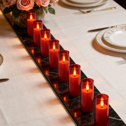 9 Acrylic Flameless LED Electronic Candles Timer Dimmable Flickering Safe Gift Hanukkah Diwali Ramadan Prayer Meditation Candle