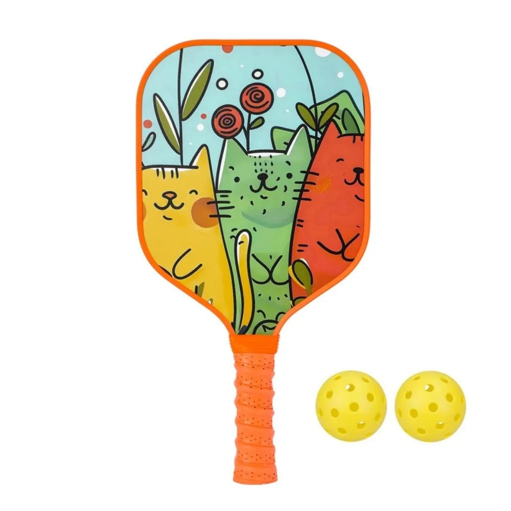 Cartoon Children's Pickleball Set Lightweight Durable 's Pickleball Set Non-Slip Grip 2 Balls Pickleball Paddle Set
