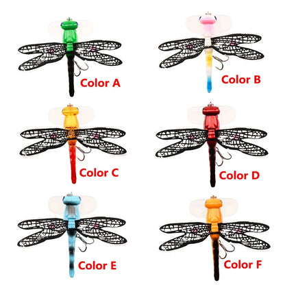 Dragonfly Fishing Lure Floating Artificial Insect Bait Realistic Dragonfly Wobbler With Treble Hook Bass Trout Fishing Tackle