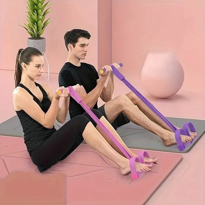 4-Level Resistance Band Tensioner with Non-Slip Handles - Home Fitness Equipment for Abdominal Muscle Training Yoga Abdominal