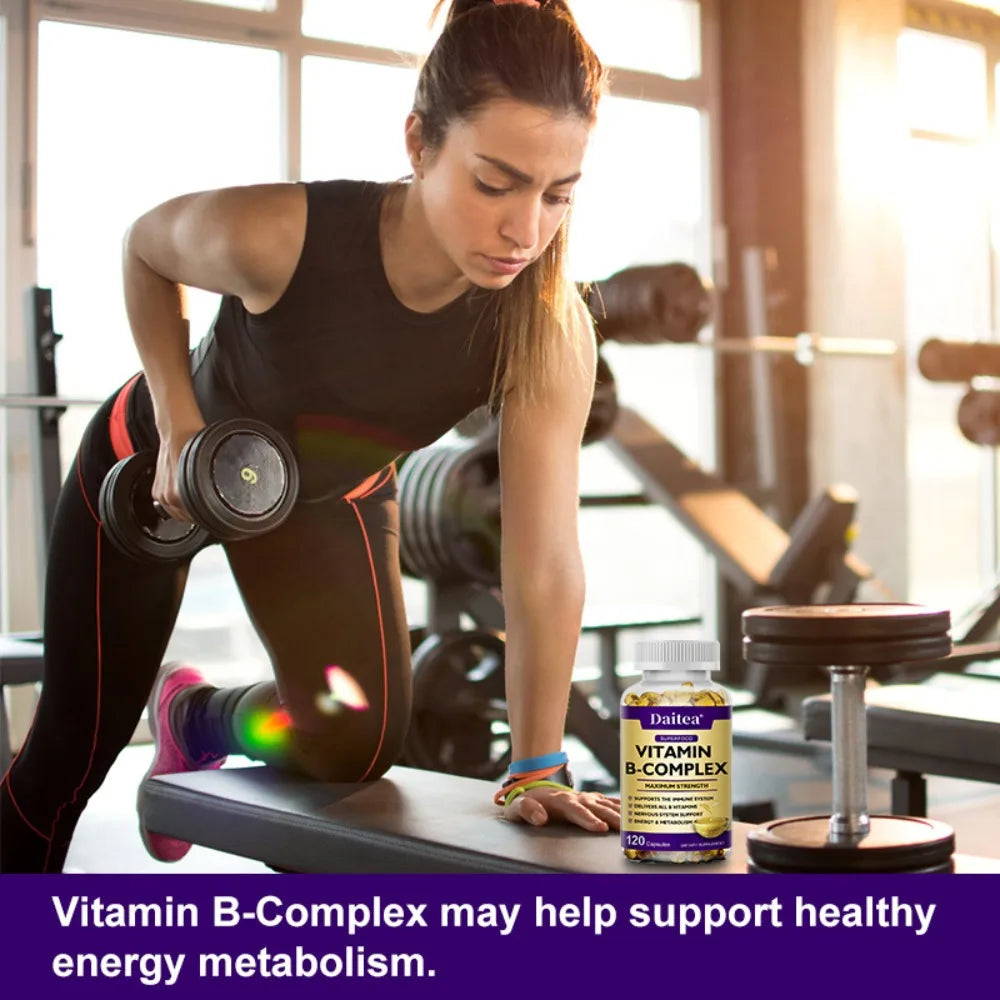 Vitamin B Complex - Immune Support Supplement, Promotes Brain Health and Nervous System, Boosts Energy and Improves Alertness