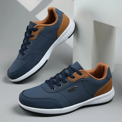 2026 New Walking Sports Shoes Leather Waterproof Casual Sports Shoes Non-slip Shock Absorption Running Shoes Men's Tennis Shoes