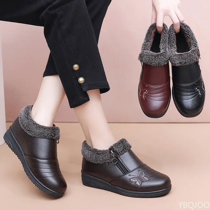 Winter flat bottom anti slip low top shoes for women providing warmth simplicity comfort wear resistance women's winter shoes