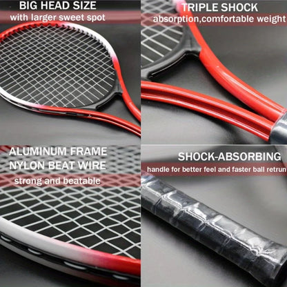 Tennis Racket Kit 1 Set Including Rebound Trainer Tennis Balls Sweatband Storage Bag for Two People Practice Training